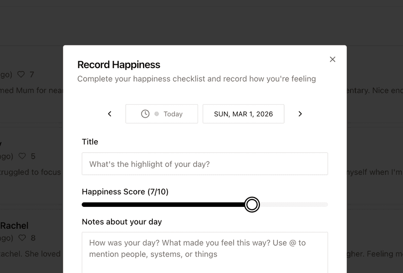Check in daily