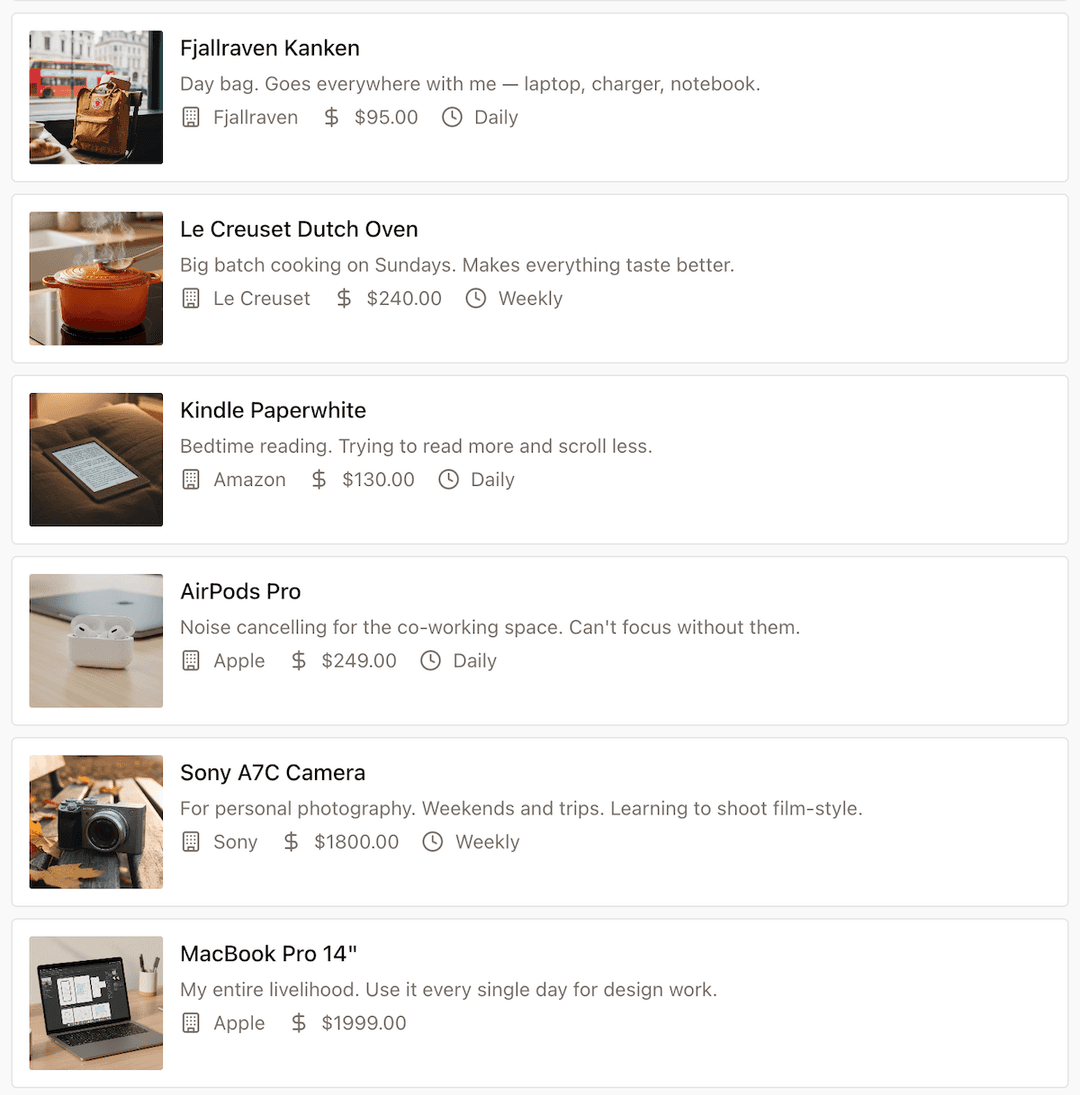 Own less, love what you own